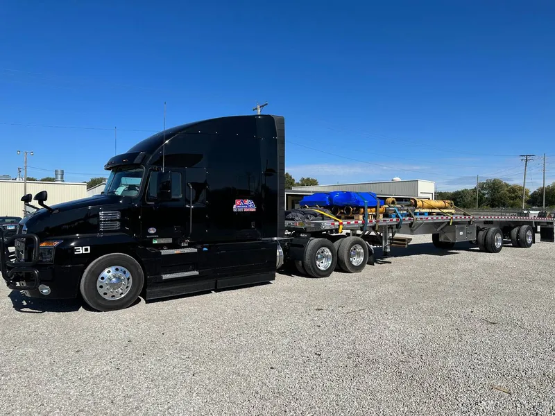 Fleet of modern delivery trucks